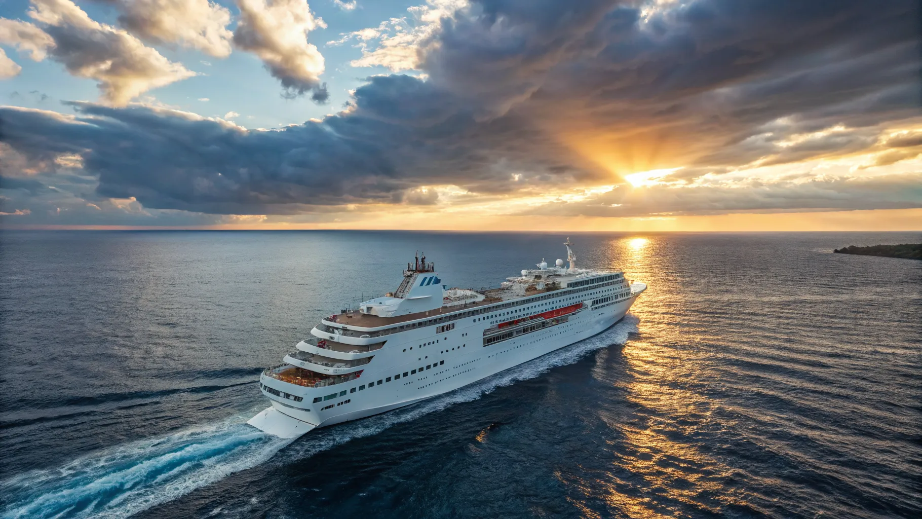 Majestic cruise ship on the vast ocean representing the long haul cruise to australia