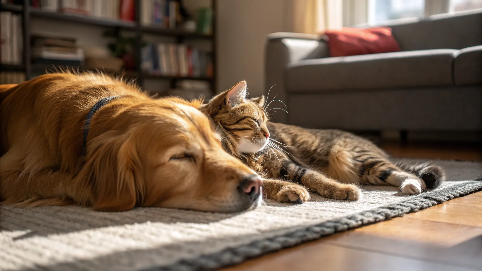A happy dog and cat sitting together, illustrating affordable pet insurance for multiple pets.