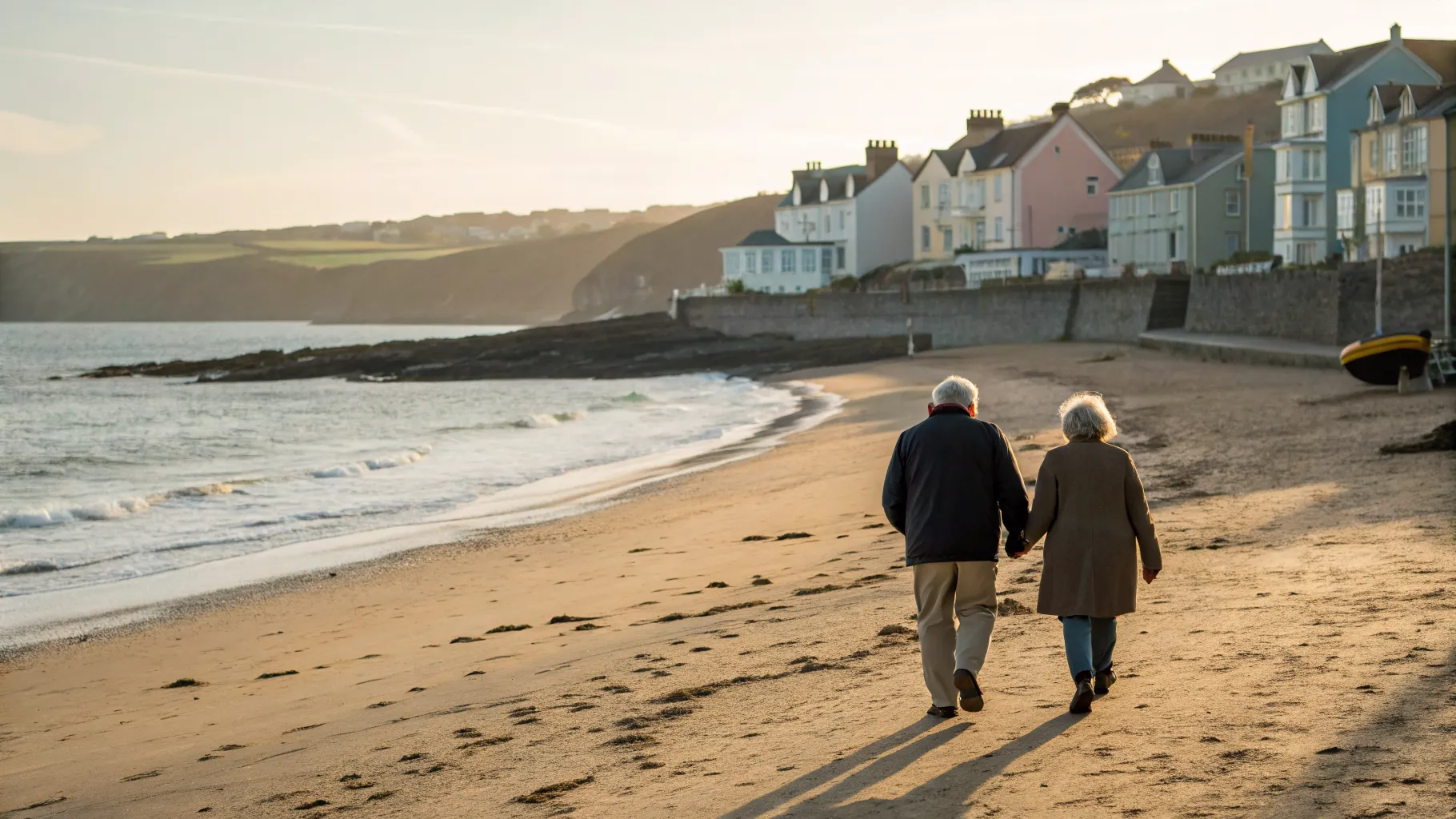 A tranquil view of one of the <strong>best seaside holiday towns in england for older adults</strong>, perfect for a retiree break.