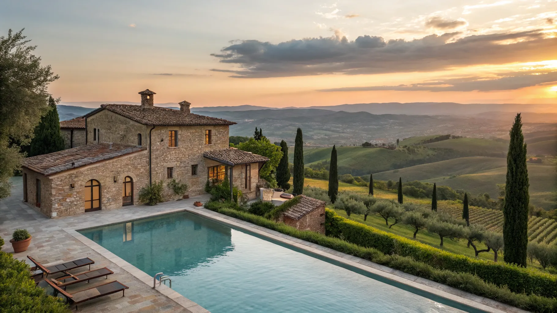 Opplev den ultimate luksus: Eksklusive villaer i Toscana med basseng omgitt av vinmarker