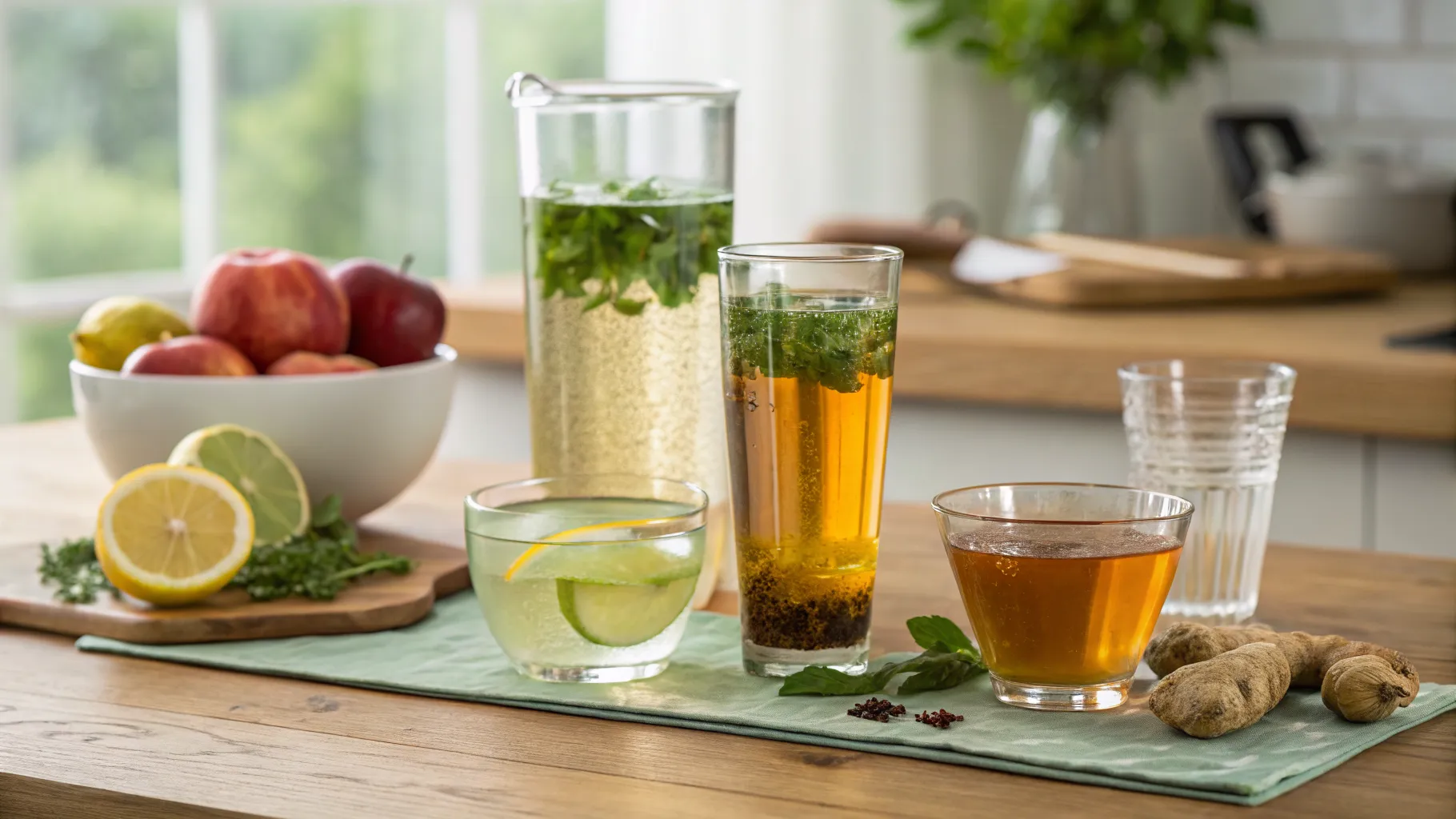 A glass of water with lemon and ginger, symbolizing belly fat reduction