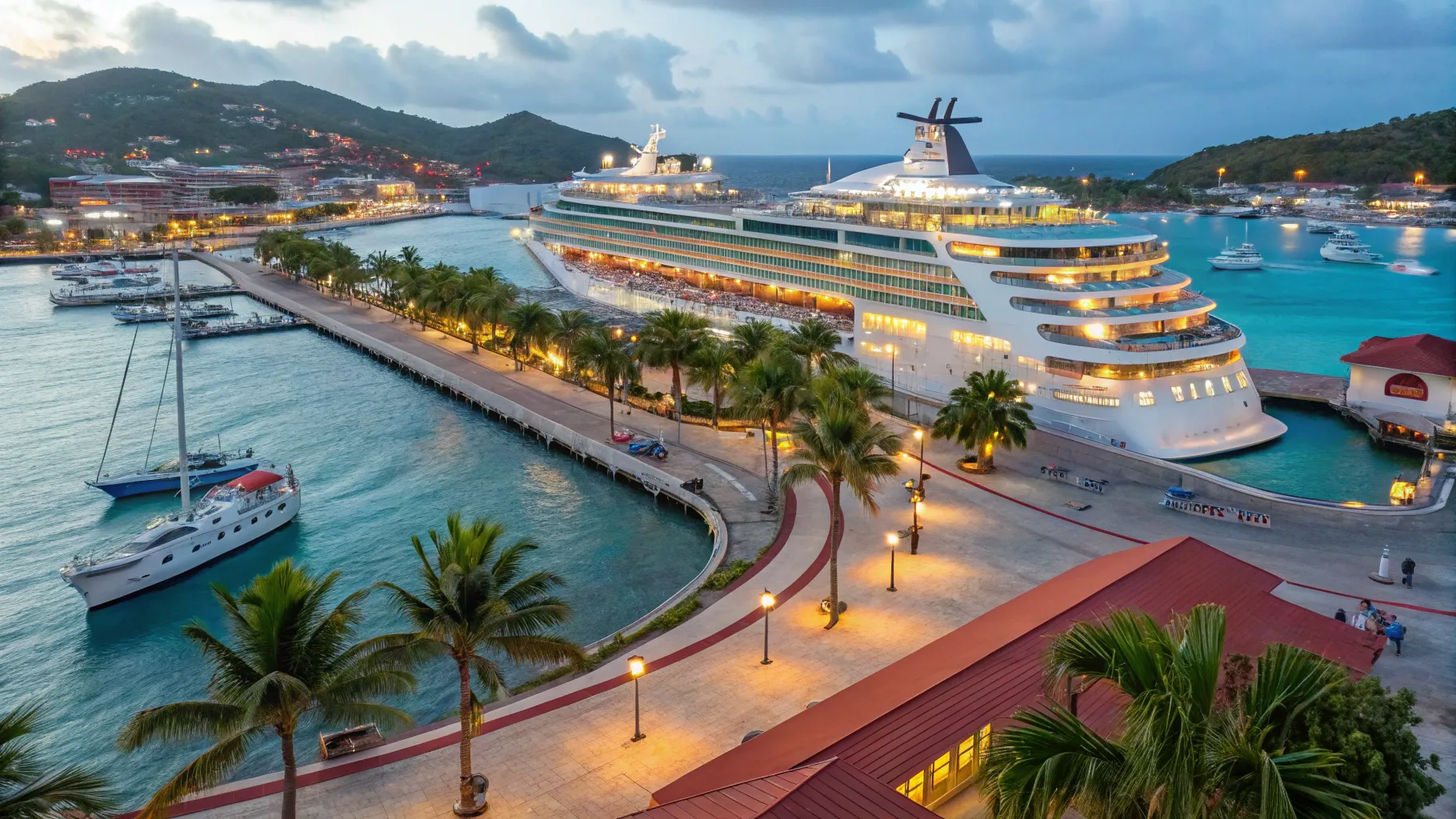 Cruises for disabled travelers at a colorful Caribbean port with accessible features.