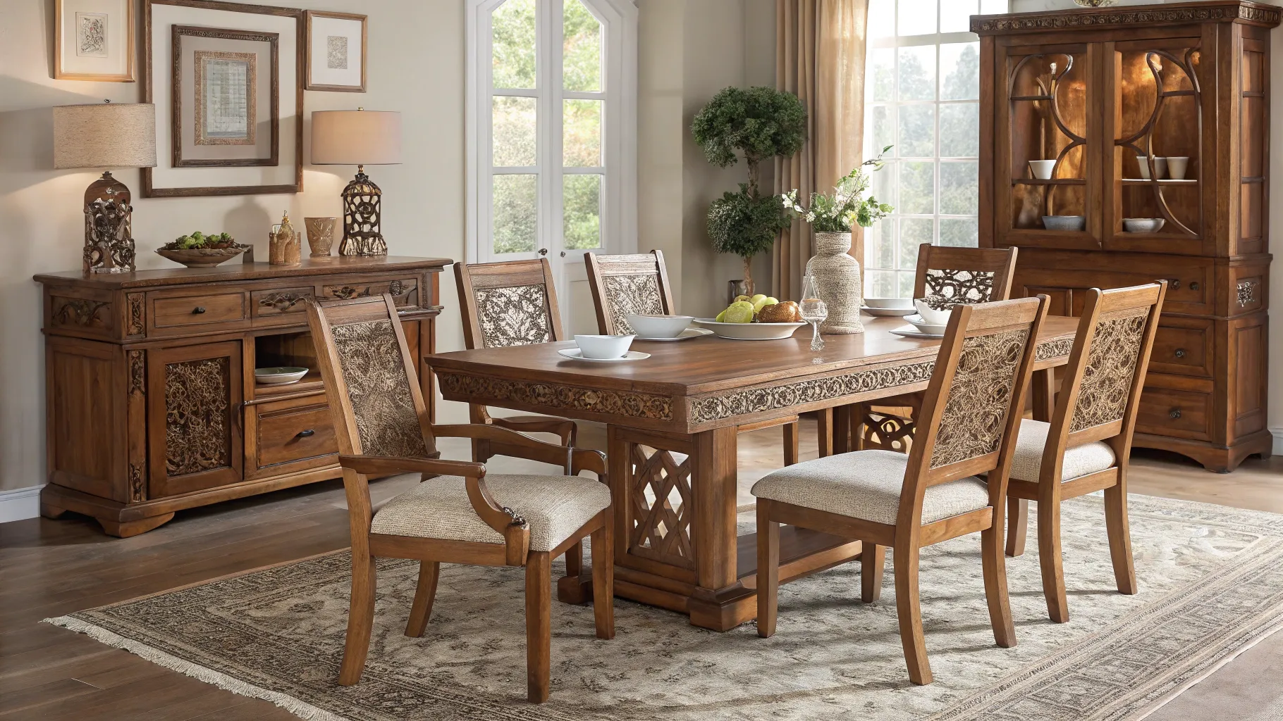 Is It Worth Buying Solid Wood Furniture in 2025? Elegant solid wood dining set in a cozy room.