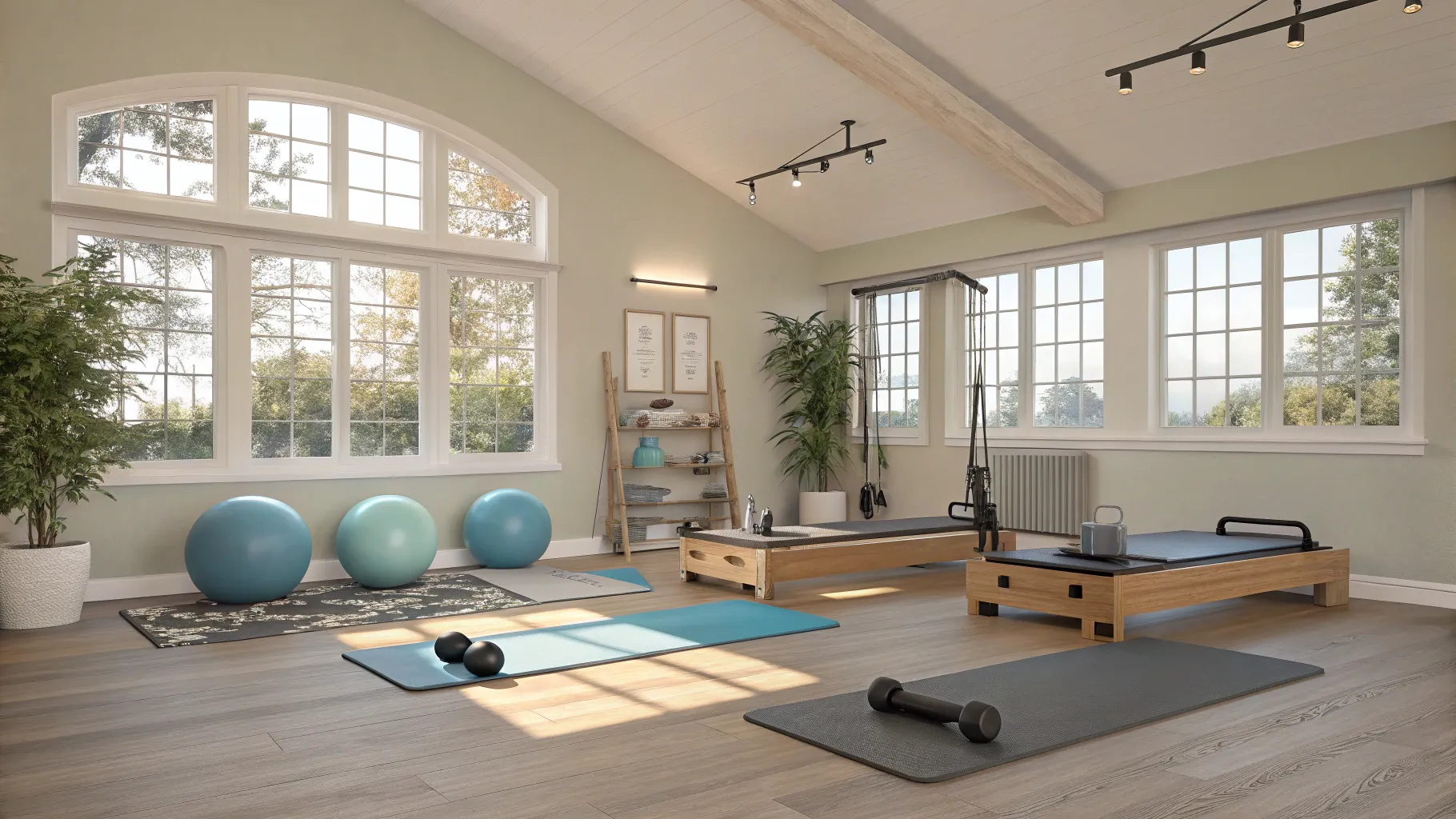 Pilates For Seniors studio with equipment designed for safe and gentle practice.