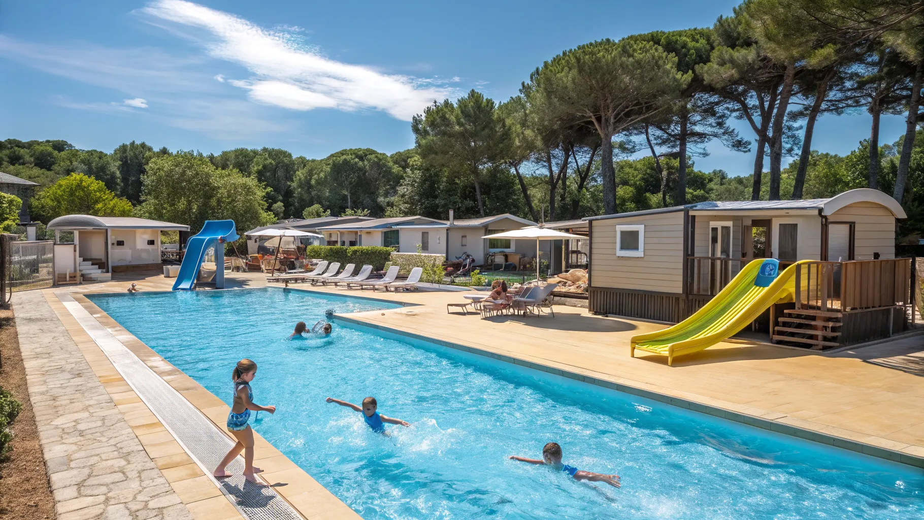 Camping 4 Étoiles: L'Expérience Ultime en Famille avec Club Enfants et Piscine en Août